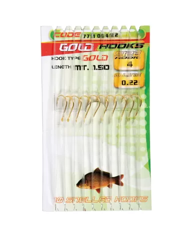 Ami legati Dorati Gold Hooks 10 pz-Pescaloccasione