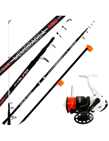 Fishing Kit Surfcasting Rod 4.20 200 gr Reel 8000 with Wire and Tip