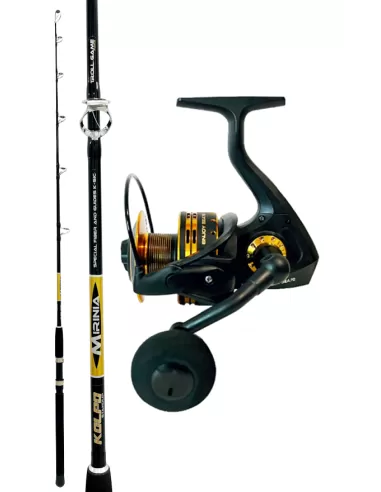 Coastal Trolling Kit with Rod + Reel Aluminum Spool