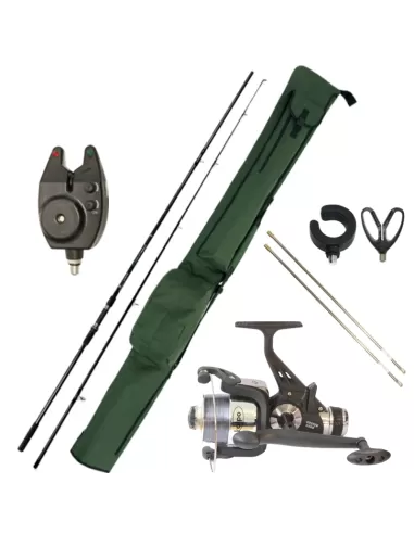 Combo completo Carp Fishing Canna Mulinello Avvisatore Poggiacanna e Fodero-Pescaloccasione