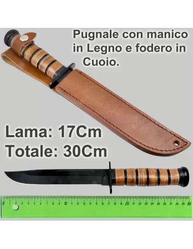 Pugnale Coltello con Manico in Legno-Pescaloccasione