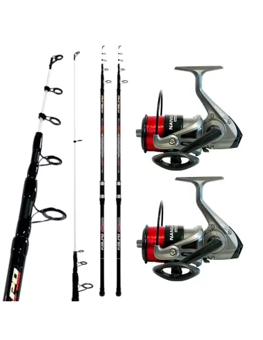 Super Kit Surfcasting 2 Canne 4.20 mt 2 Mulinelli con Filo-Pescaloccasione