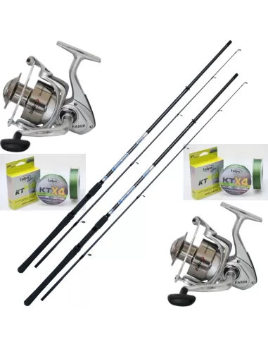 Combo Spinning 2 Rods 2 Reels 2 Braided Coils