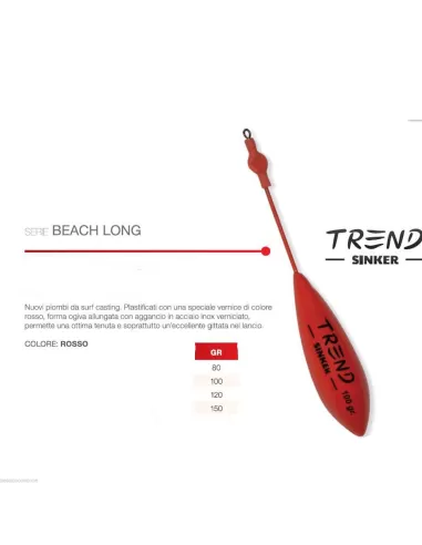 Lead from surfcasting beach long Red Trend Surf Casting