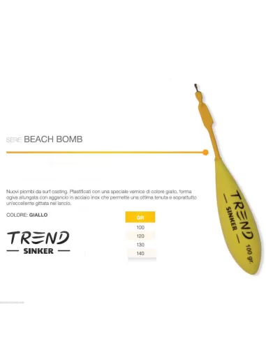 Piombo da surfcasting beach bomb giallo Trend Surf Casting-Pescaloccasione