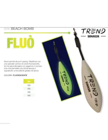 Piombo da surfcasting beach bomb Fluo Trend Surf Casting