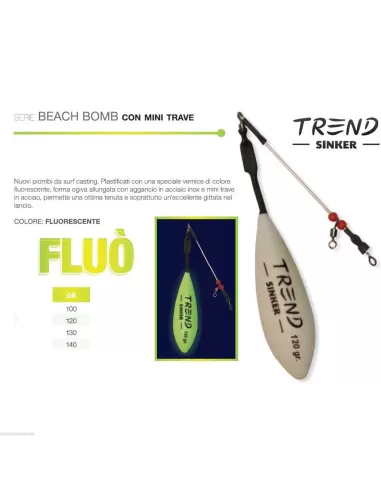 Piombo da surfcasting beach bomb trave fluo Trend Surf Casting-Pescaloccasione