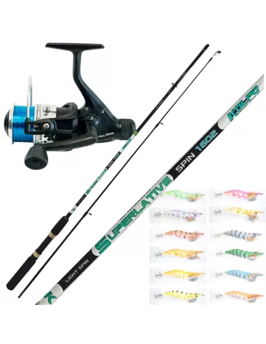 Kit Pesca Seppie da Riva e Barca Canna Mulinello Filo 12 Totanare