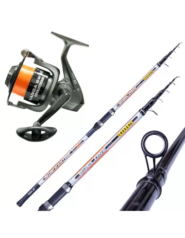 Combo Pesca Surfcasting Canna Telescopica Mulinello e Filo-Pescaloccasione