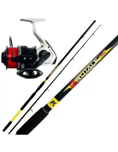 Fishing Kit Sturgeon Bottom Torpedo Brutal Rod 200/600 gr Powerful Reel with Thread