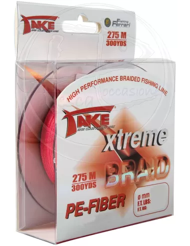 Take red 275 metre braided braid Xtreme