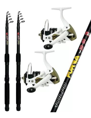 Kolpo Combo Peach Bolognese Spinning Bottom Small Footprint Travel 2 Rods 2 Reels 8 bb