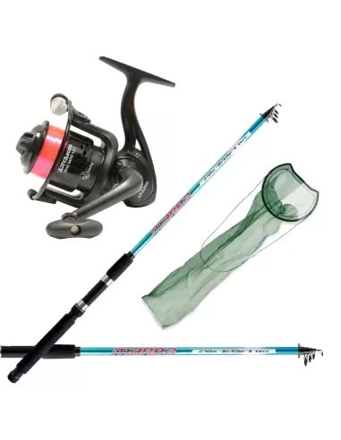 Combo Pesca Start con Canna Mulinello Filo e Retino