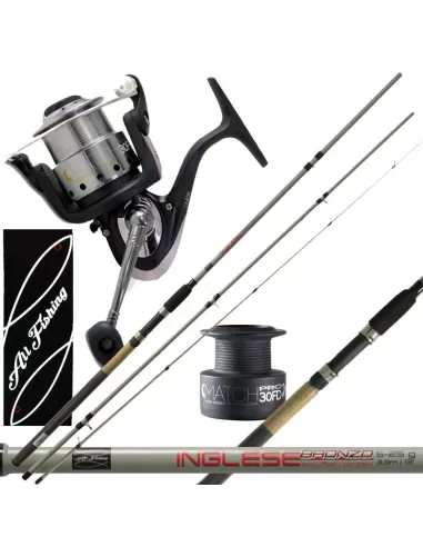 Kit pesca inglese canna all fishing e mulinello veloce-Pescaloccasione