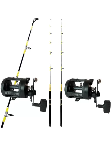 Combo Pesca Traina Costiera Doppio 2 Canne da Pesca 2 Mulinelli-Pescaloccasione