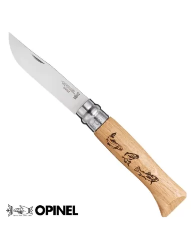 Opinel Coltello Inox Numero 08 Animalia Trota -Pescaloccasione