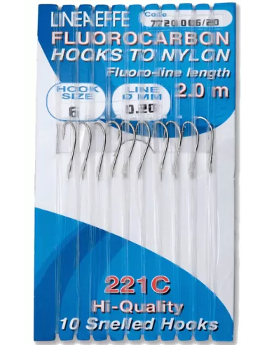 Hooks Tied with 2 mt of Fluorocarbon Wire 10 pz