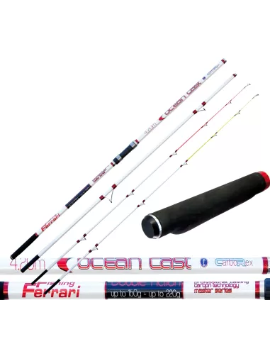 Canna da pesca Surf Casting 3 Pezzi e Doppia Vetta Ocean Cast-Pescaloccasione