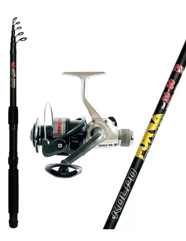 Kolpo Fishing Kit Travel Bolognese Spinning Bottom Rod and Reel Kolpo