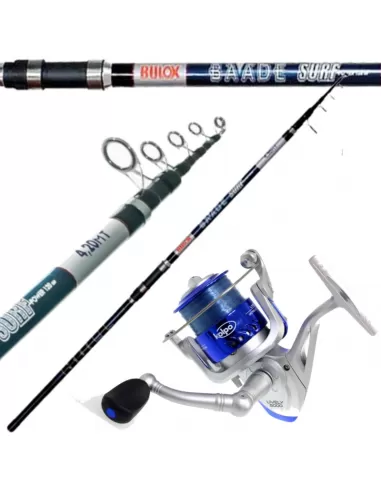 Kit Pesca Beach Legering Surf Leggero Canna Carbonio e Mulinello-Pescaloccasione