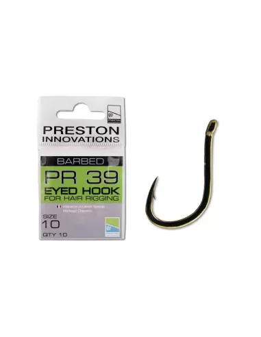 Preston PR39 barbed fishing hooks