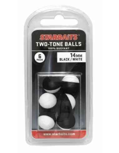 Starbaits boilies 14 mm two-color black white