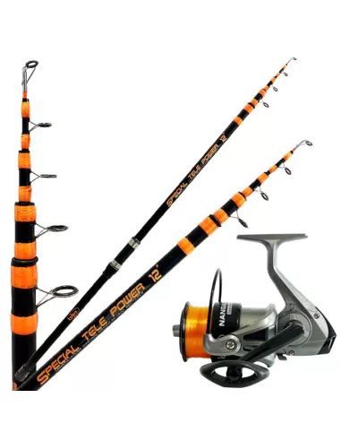 Kit Surfasting Telescopic Fishing Rod Reel Kolpo and Wire