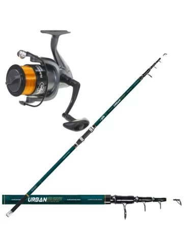 Kit Fishing Surfcasting Combo Surf Canna Reel Nanga