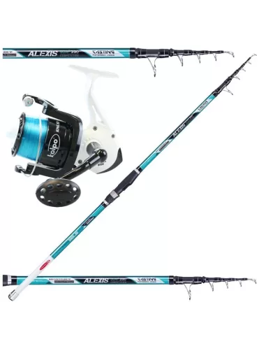 Kit Surfcasting Canna da Pesca 200 gr Mulinello king sea 8000-Pescaloccasione