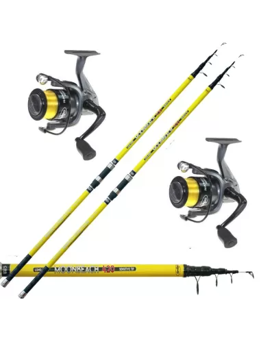 Combo Kits Fishing Surfcasting Rod 2 Reel 2 4.20 mt 200 gr Kolpo