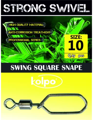 Fishing swivels Kolpo Swing Square Snap 10 PCs