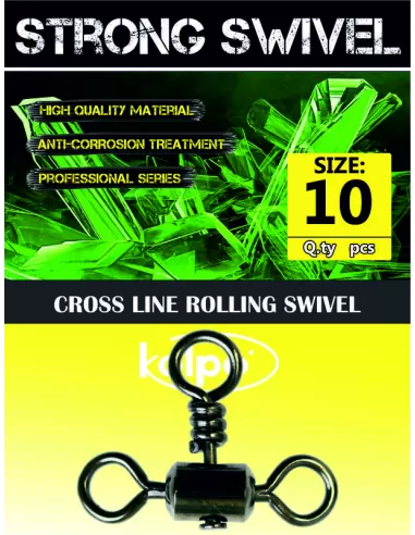 Fishing swivels Kolpo Cross Line Rolling Swivel 10 PCs