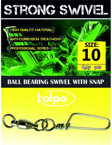 Fishing swivels and snap hook Nickel Bearing Kolpo 5pz