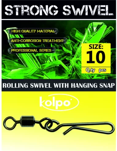 Fishing swivels Kolpo Rolling with Quick Carabiner 10pcs