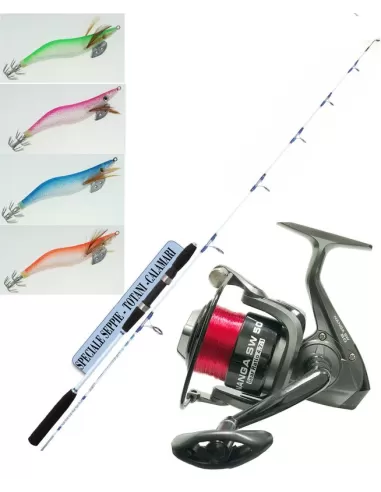 Fishing Kit Rod Reel Squid squid squid and wire and Squid