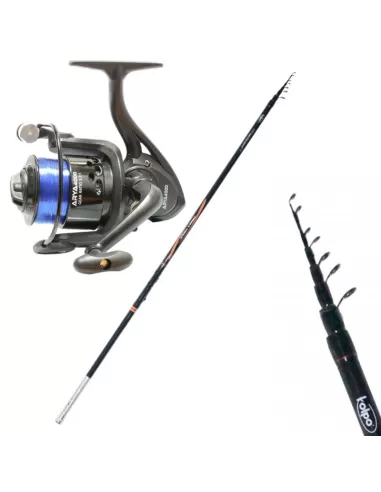 Kit Combo Canna Pesca 25 g Bombarda Mare in Carbonio Mulinello Arya-Pescaloccasione