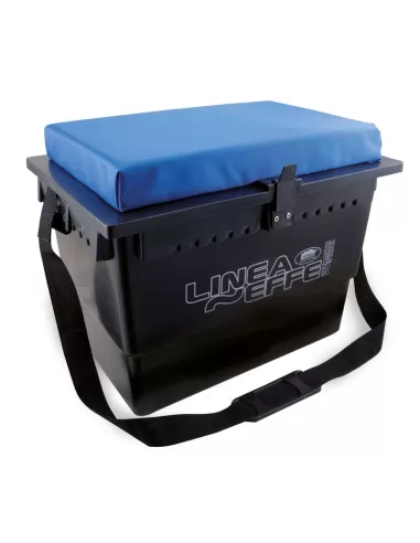 Fishing chest with padded seat and strap 45x 32.5 x 35.5