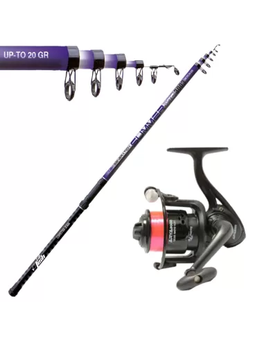 Kit Fishing Bolognese Rod 4 mt Reel Fishing with Wire