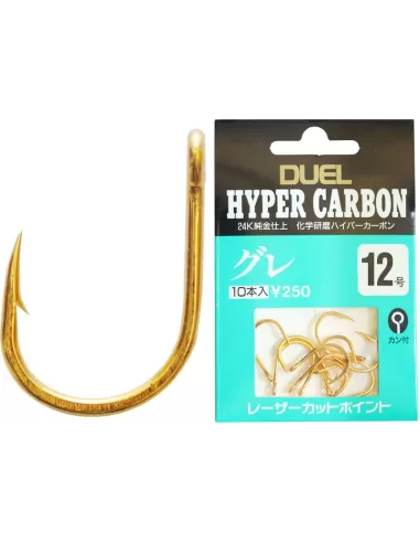 Fish hooks Duel Hyper Carbon Series K378 Golden with Eyelet short shank