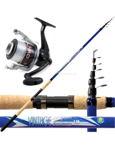 Match Fishing Kit Rod Reel Vintage 80 Gr Action Telescopic Allround Vigor