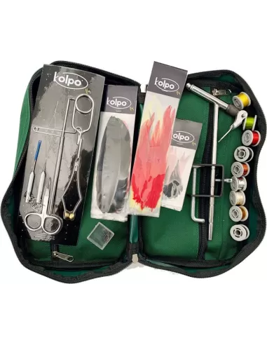 KIt Costruzione Mosche con borsa Completo Kolpo per la Pesca a Mosca 29 pezzi-Pescaloccasione