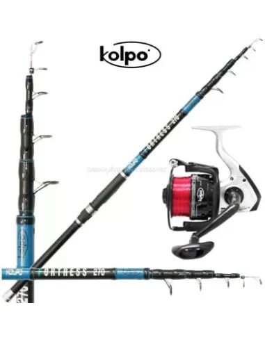 Kit da Pesca Bolentino Canna Fortress 80-200 gr Mulinello con Filo-Pescaloccasione