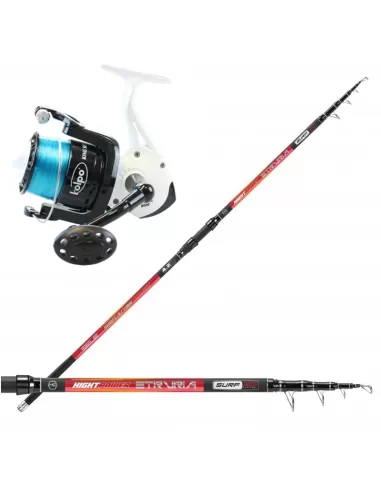 Kit Canna 130 gr Surfcasting Carbon Reel 8000 and Wire