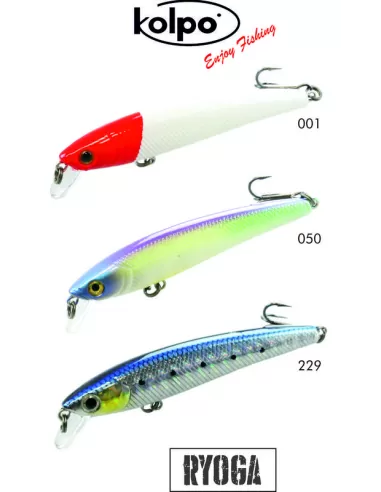 Kit 3 Artificial Kolpo Jerk Bait Floating Ryoga 65mm 5g