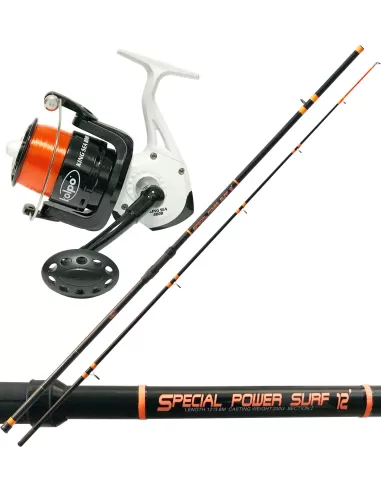 Kolpo Combo Fishing Surf Canna 2 Sections 200g Mule 8000