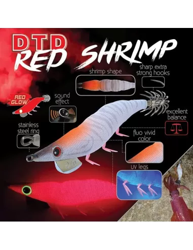 Dtd Red Shrimp Egi Squid Jig 3.0