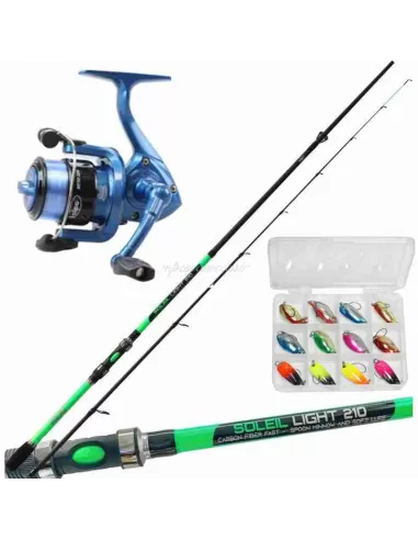 Kolpo Combo Pesca Spinning Light Completo Canna Mulinello Filo Spoon Scatola