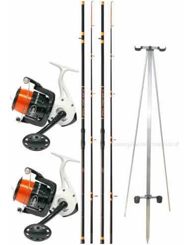 Kit Pesca Surf Special One 2 Canne 2 Mulinelli 1 tripode-Pescaloccasione