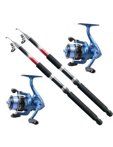 Kolpo Kit Universal Fishing Spinning Bolognese Bottom 2 Rods 2 Reels