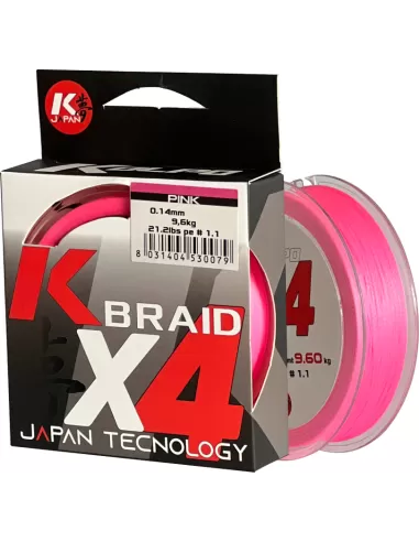 Kolpo K Braid X4 Trecciato Premium Quality 300 mt Pink Fluo